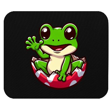 Discover Colorful Easter Egg with Hatching Frog Design Mouse Pads