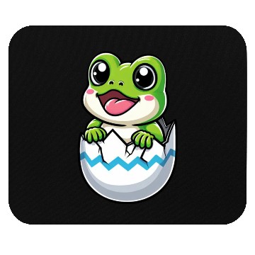 Discover Colorful Easter Egg with Hatching Frog Design Mouse Pads