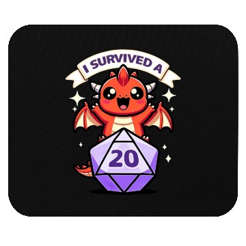 Discover Kawaii Dragon - I Survived A Critical Hit Mouse Pads