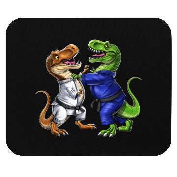 Discover T-Rex Dinosaur Jiu-Jitsu Wrestlers Mouse Pads