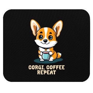 Discover Corgi Mom Dad Corgi Coffee Repeat Mouse Pads