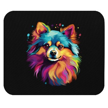 Discover Watercolor Colorful Pomeranian Mouse Pads