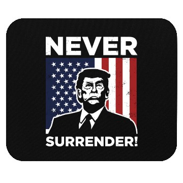 Discover Trump Never Surrender Mug Shot Mouse Pads
