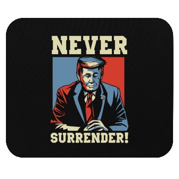 Discover Trump Never Surrender Mug Shot Mouse Pads