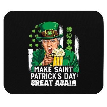 Discover Funny Trump 2024 Make St Patrick's Day Great Again Mouse Pads