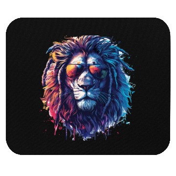 Discover Lion with Glasses Hipster Lion Mouse Pads
