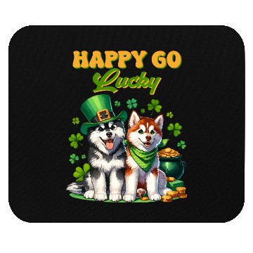 Discover Happy Go Lucky Cute Husky St Patricks Day Mouse Pads