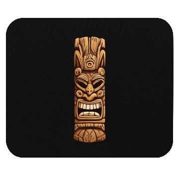 Discover Angry Tiki Totem Mask Mouse Pads Design