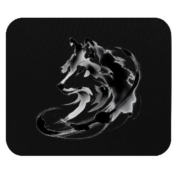 Discover Abstract Wolf Japanese Ink Art Mouse Pads