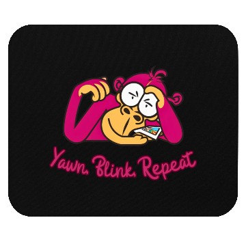 Discover Sleepy Monkey's Mantra: Yawn, Blink, Repeat Mouse Pads