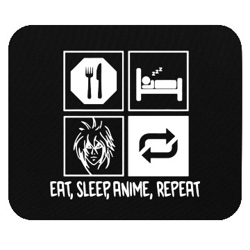 Discover Eat Sleep Anime Repeat Mouse Pads