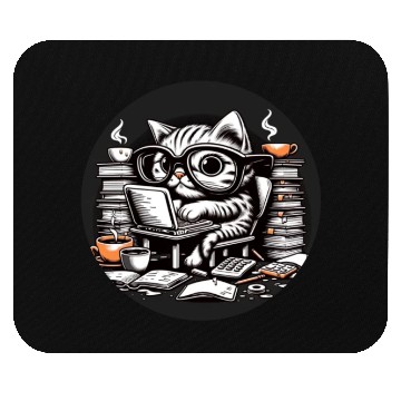Discover Whimsical Cat Typist Workday Humor Mouse Pads
