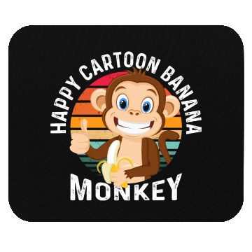 Discover Happy Cartoon Banana Monkey Mouse Pads