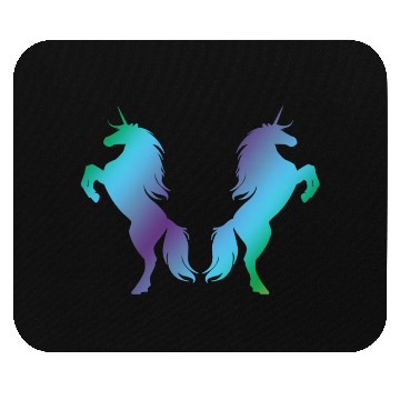 Discover Unicorns blue green Mouse Pads