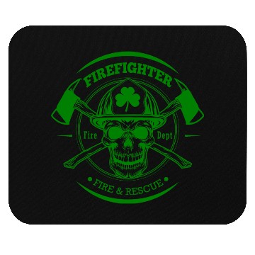 Discover Firefighter Fire and Rescue Irish Shamrock Mouse Pads