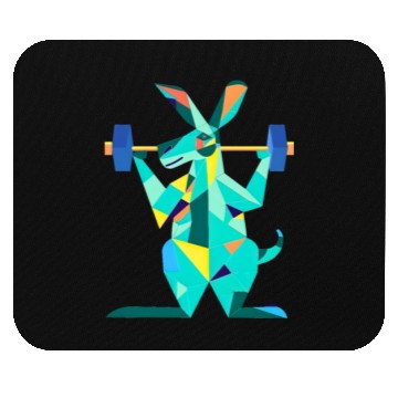 Discover Geometric Gym Roo: Kangaroo's Strength Workout Mouse Pads