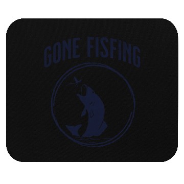 Discover Gone Fishing,cool flyfishing illustration Mouse Pads