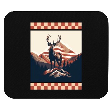 Discover Mountain Range American Flag Rock Camo Deer Peak Mouse Pads