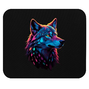 Discover colorfull wolf Mouse Pads