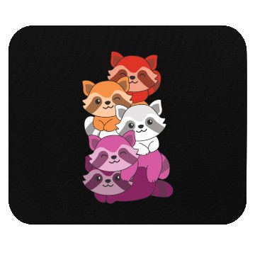 Discover Lesbian Flag Pride Lgbtq Cute Raccoon Mouse Pads