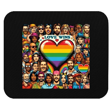 Discover Love Wins LGBT Pride Month Vibrant Design Mouse Pads