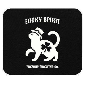 Discover St Patricks Lucky cat Green Mouse Pads