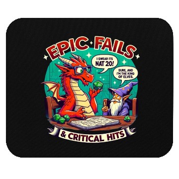 Discover Dragon & Wizard Epic Fails D&D Pen & Paper Mouse Pads