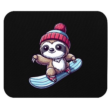 Discover Sloth Snowboarder Winter Sports Vacation Design Mouse Pads