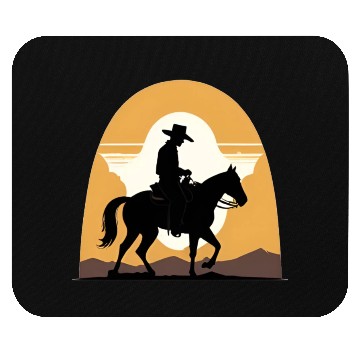 Discover Cowboy Rinding a horse Mouse Pads