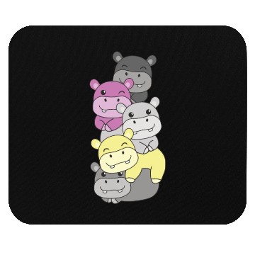 Discover Perigirl Flag Pride Lgbtq Cute Hippo Stack Mouse Pads