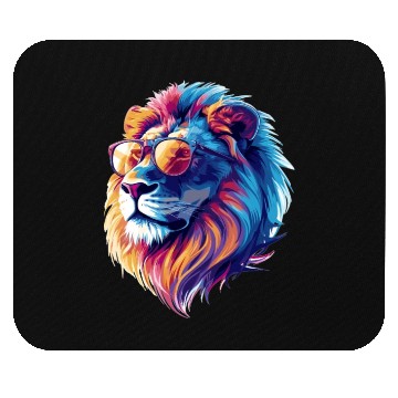 Discover Lion with Glasses Hipster Lion Mouse Pads