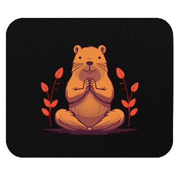 Discover YOGI Capybara Cute Rodent Doing YOGA Mouse Pads
