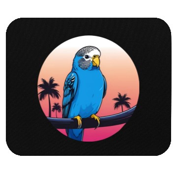 Discover Synthwave Blue Budgie 2 Mouse Pads