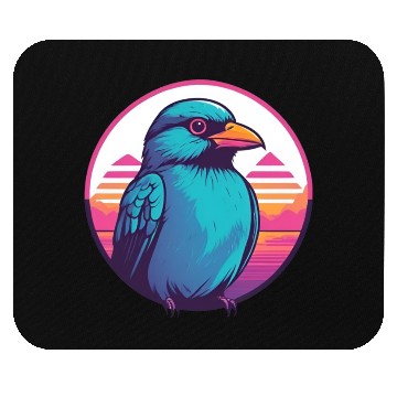 Discover Synthwave Blue Bird 2 Mouse Pads