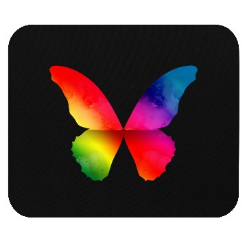 Discover Butterfly shape in strong rainbow colors Mouse Pads