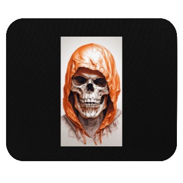Discover Default A skull in an orange hoodi ultra realistic Mouse Pads