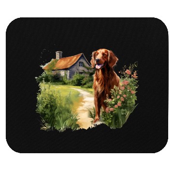 Discover Irish Setter Emerald Dog Cottagecore Adventure Mouse Pads