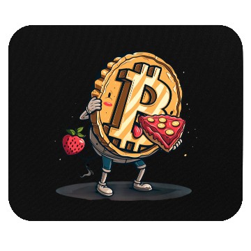 Discover Pi day 3.14 Crypto Bitcoin Eat Strawberry Pizza Mouse Pads