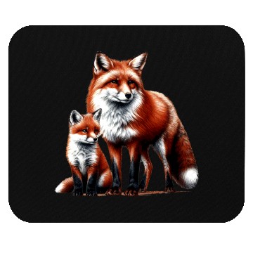 Discover Cub and Great Red Foxes Mouse Pads