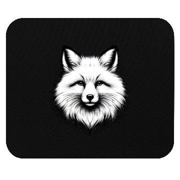 Discover White Fox Portrait Mouse Pads