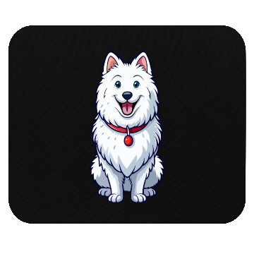 Discover Happy Grinning Samoyed Mouse Pads