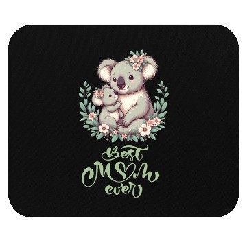 Discover Best Mom Ever Koala Embrace Floral Wreath Mouse Pads