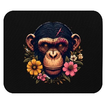 Discover Monkey Warrior Amidst Blooms Mouse Pads