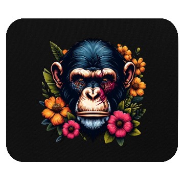Discover Monkey Warrior Amidst Blooms Mouse Pads