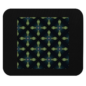 Discover green and blue cross pattern on black background Mouse Pads