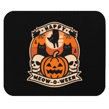 Discover [THAM store] - Happy Meow O Ween Cat and Skull Mouse Pads