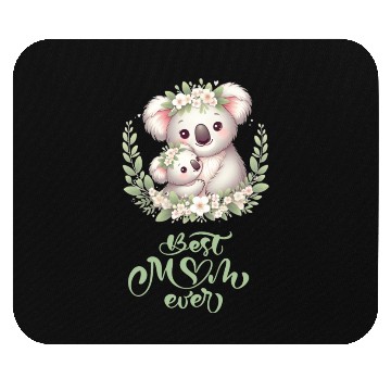 Discover Best Mom Ever Koala Embrace Floral Wreath Mouse Pads