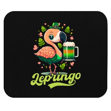 Discover Irish Flamingo St Patricks Lepringo Mouse Pads