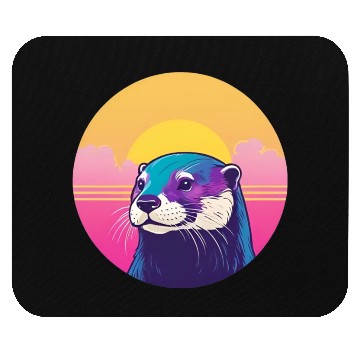 Discover Synthwave Otter 1 Mouse Pads
