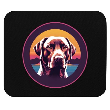 Discover Synthwave Labrador Retriever Mouse Pads
